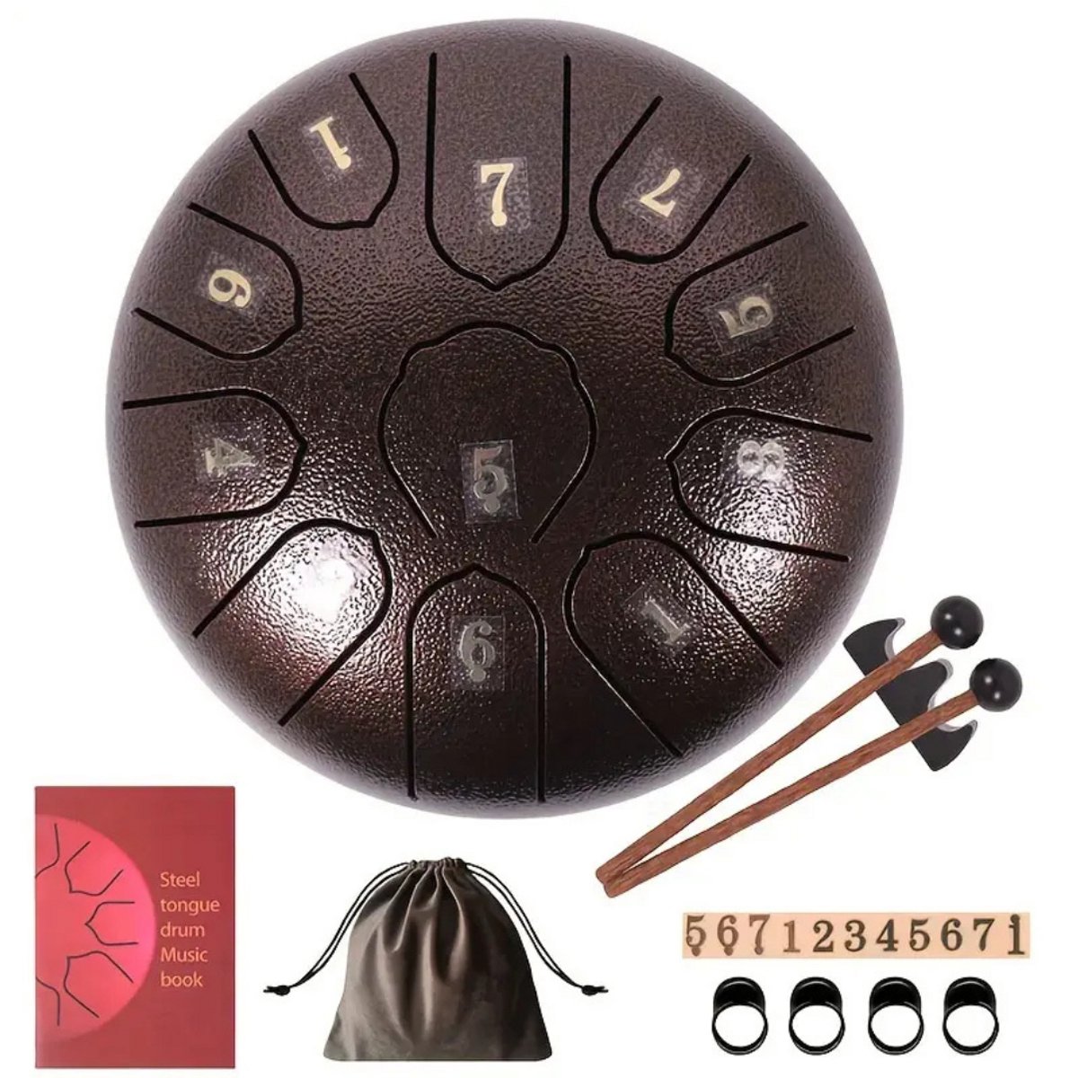 Bovista Handpan - Tongue Drum - Steel - Regen - Klankschaal - Brons