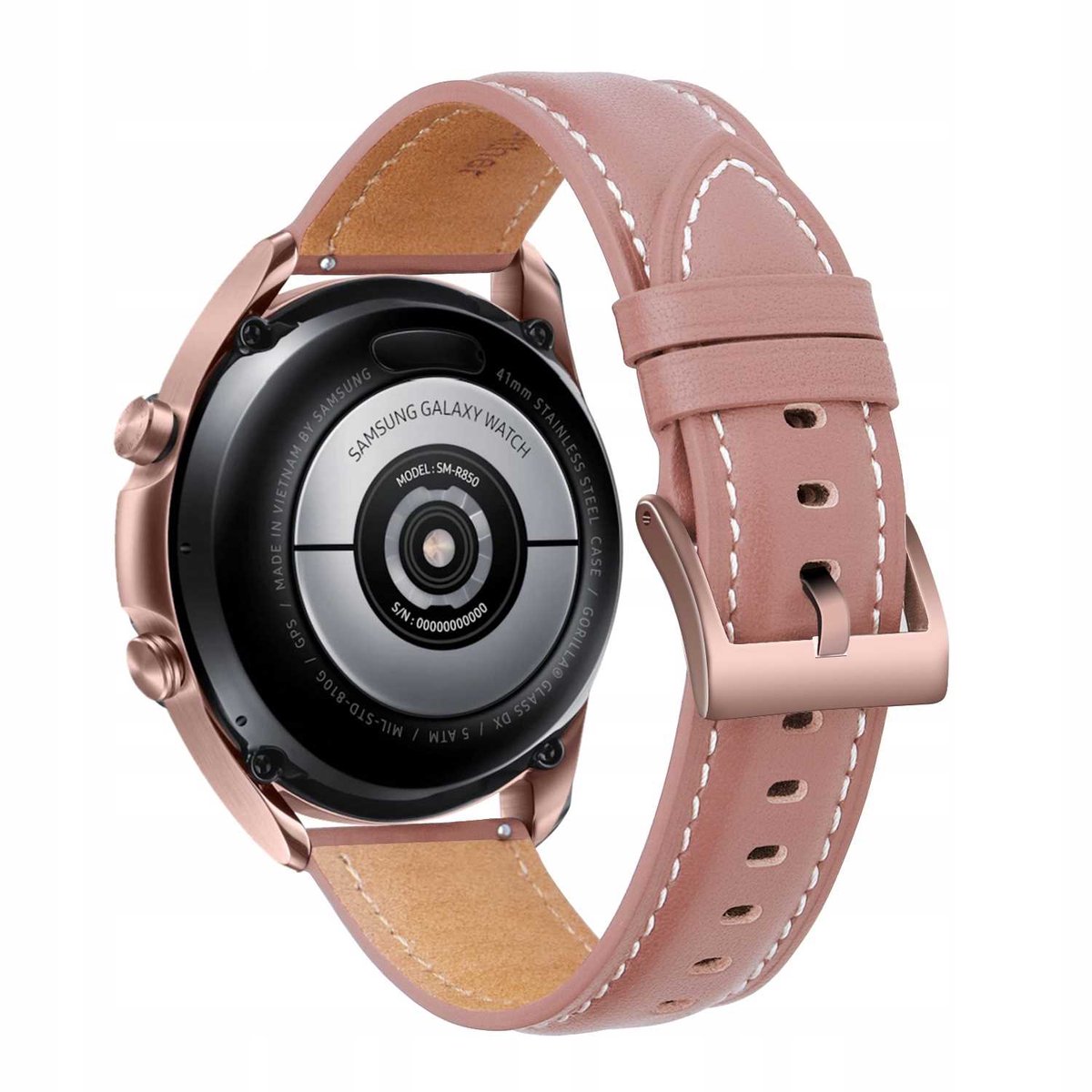 Spacecase Leren Horlogeband 22 Mm Roze Band Voor Apple Watch