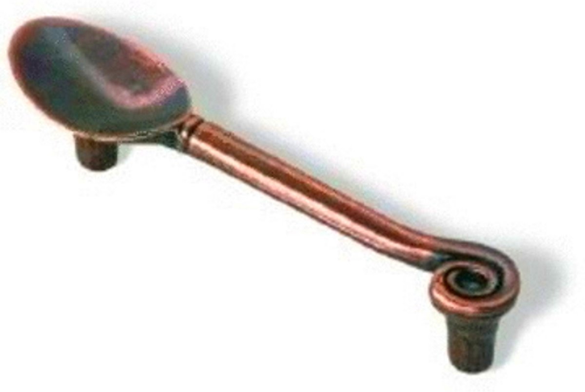 Meubelgreep Lepel h.o.h. 96 mm Zamac/Koper – Vintage Handgreep voor o.a. Meubels, Lades en Kastjes