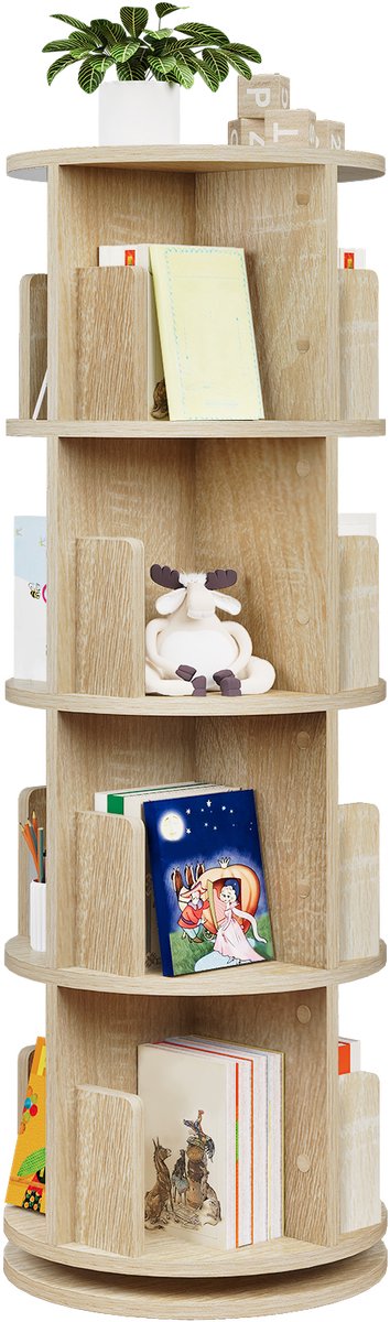 Seastone - Roterende boekenkast - Staand rek - 360 Graden - Opbergrek voor kinderen en volwassenen - Multifunctioneel boekenrek