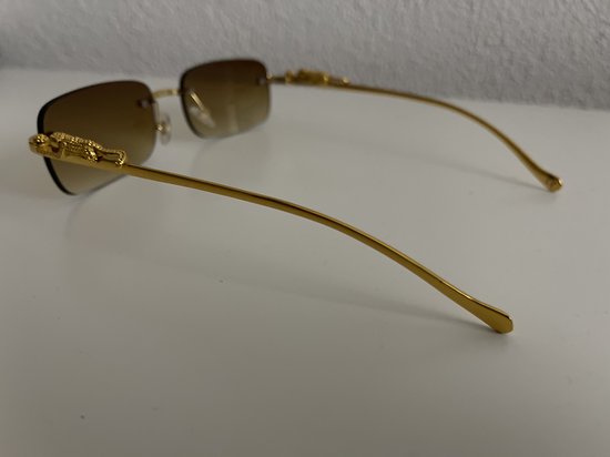 Randloze Zonnebril / mannen bril / zomerbril/ bril/ brillen mode / mannen /dames bril / heren / heren zonnebril / zonnebril zonder rand / zomer bril / vakantie bril / mannen/vrouwen accessoires/ bruine bril / randloze bril /goude p /dames bril /zomer van Merkloos — afbeelding 4