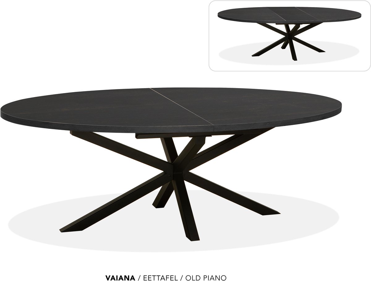 Maxfurn Ovale uitschuiftafel 220/280 | Zeer krasvast | Kleur: Old Piano Old Piaono