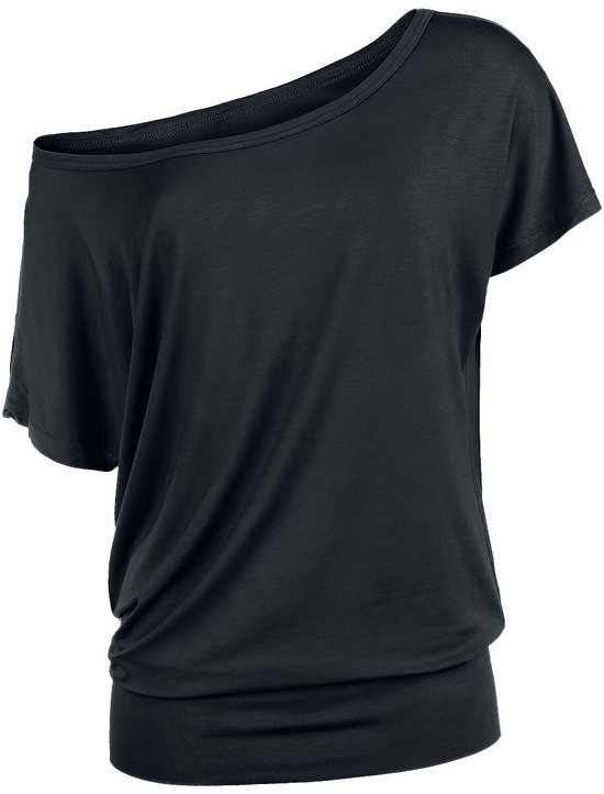 R.E.D. Rock-Engineered Design Zwart los basic T-shirt - Dames - L