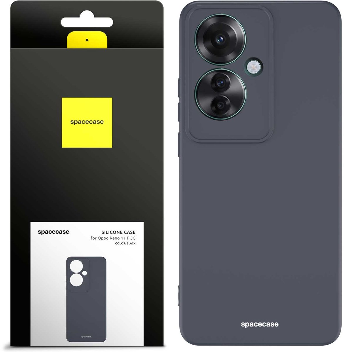 Spacecase Siliconen Hoesje Voor Oppo Reno 11 F 5G Zwart