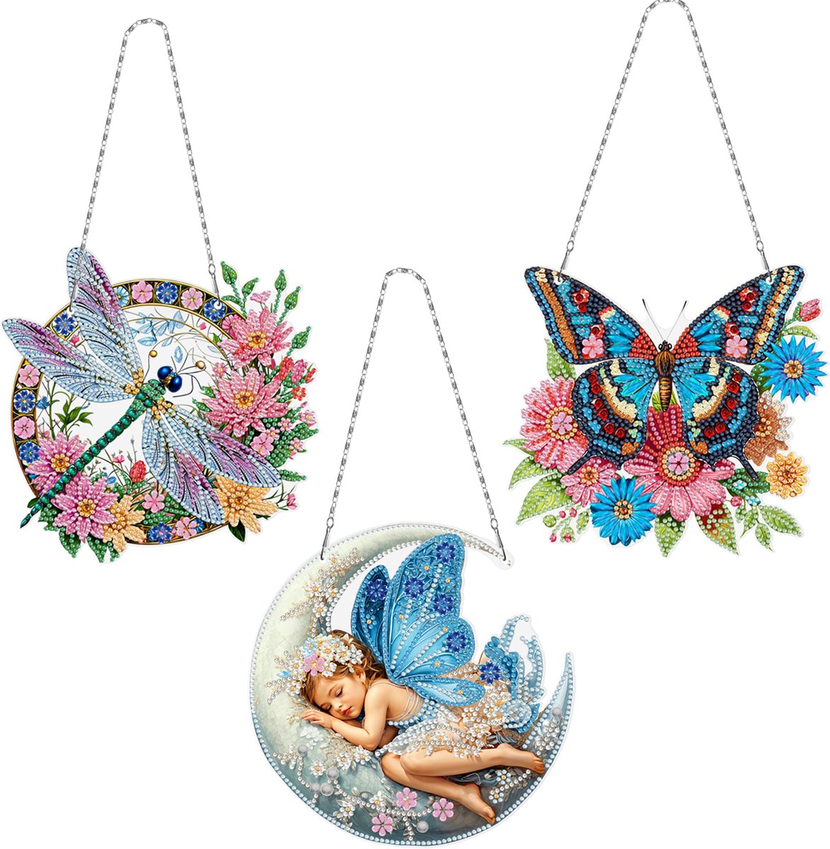 Adorzy Adorzy Diamond Painting Raamhangers – 3 stuks – Zonvanger - Diamond Painting Volwassenen – Diamond Painting Kinderen – Raamhangers Dieren