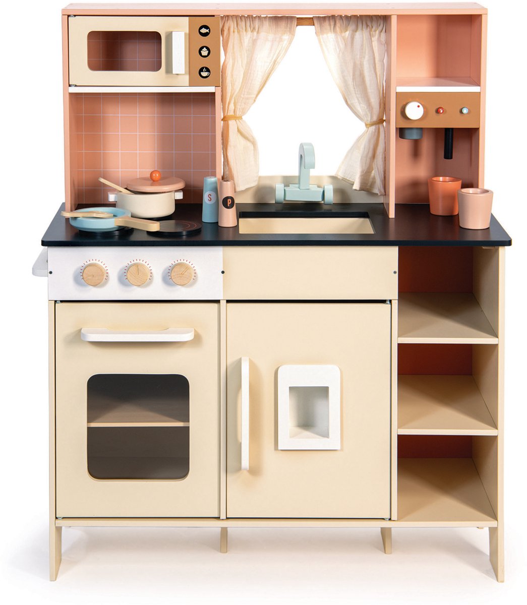 MENTARI Speelkeuken - Crème - 77,70X32,50X91,40Cm - Met Accessoires - 3 Jaar