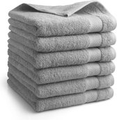 Bol.com DoubleDry Hotel Handdoeken 50 x 100 cm – Set van 6 – 100% Katoen 500 g/m2 – Zacht & Absorberend - Lichtgrijs aanbieding