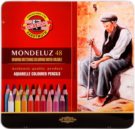 Crayon aquarelle Mondeluz, 48 couleurs