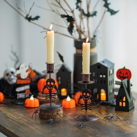 Halloween Nosferatu kandelaar decoratie, Nosferatu kandelaar kunst, Nosferatu Kaarsenhouder, Halloween Horror Kaarsenhouder Metalen Decoratie, Familie, Vrienden (1PCS-C