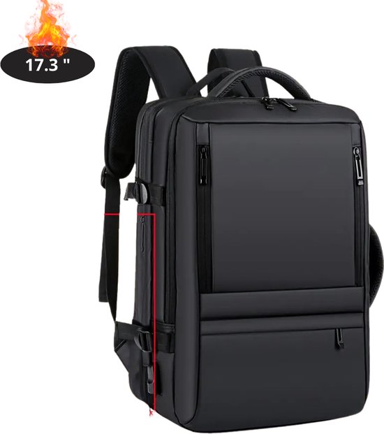 Livano Sacoche pour ordinateur portable résistante aux rayures – Housse pour ordinateur portable – Sac à dos – Sac à bandoulière – Housse pour ordinateur portable – Sac de bureau – Femme et homme – 17 pouces – Zwart