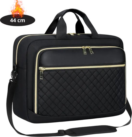 Livano Sacoche pour ordinateur portable résistante aux rayures – Housse pour ordinateur portable – Sac à dos – Sac à bandoulière – Housse pour ordinateur portable – Sac de bureau – Femme et homme – 17 pouces – Zwart