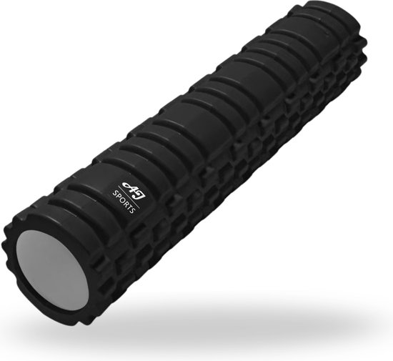 AJ-Sports Foam roller XL - 62 CM - Massage roller - Grid Trigger point - Fitness roller - Foamroller - Foamrollers - Foam - Fitness - Yoga - Zwart