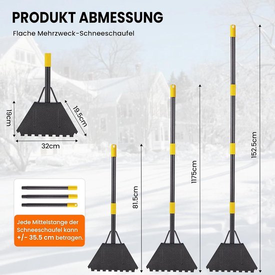 Sneeuwschep met steel en blad van aluminium | België