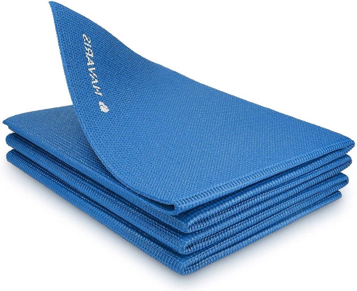 Opvouwbare yogamat voor op reis - 4 mm - Antislip fitnessmat voor yoga pilates - Geschikt voor binnen buiten