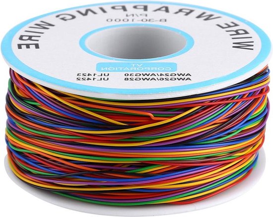 Bunter Wickeldraht 30AWG, 250m Rolle - 8-farbiges Isolierkabel Für Elektronik & Lötprojekte