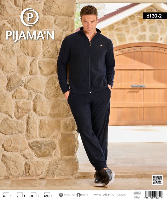 Pyjamas | Set de pyjama en molleton pour hommes | Manches longues | 6130-2 | M