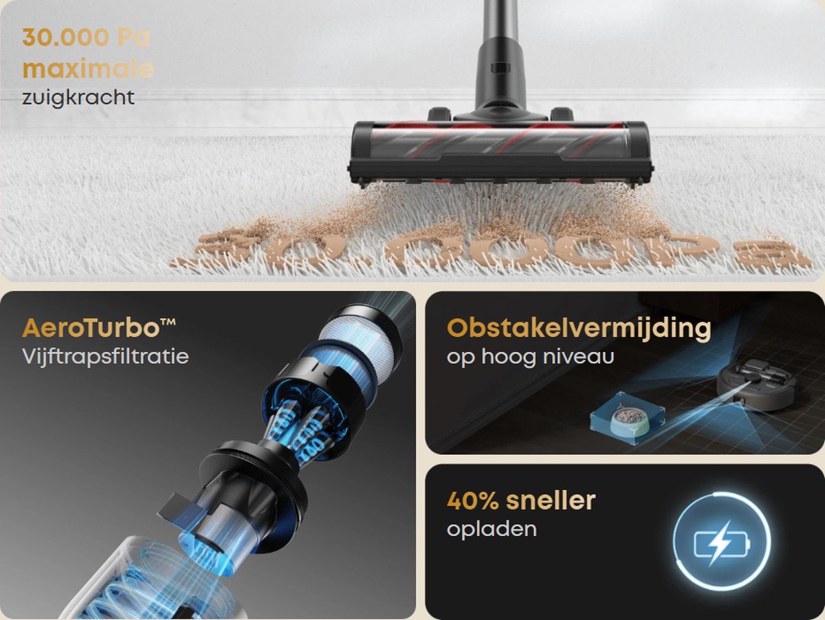 Afbeelding 2 van eufy Clean Robotstofzuiger -Steelstofzuiger - 3-in-1 E20 's Werelds eerste demonteerbare combi-robotstofzuiger met dieptereiniging en Vervangingssets