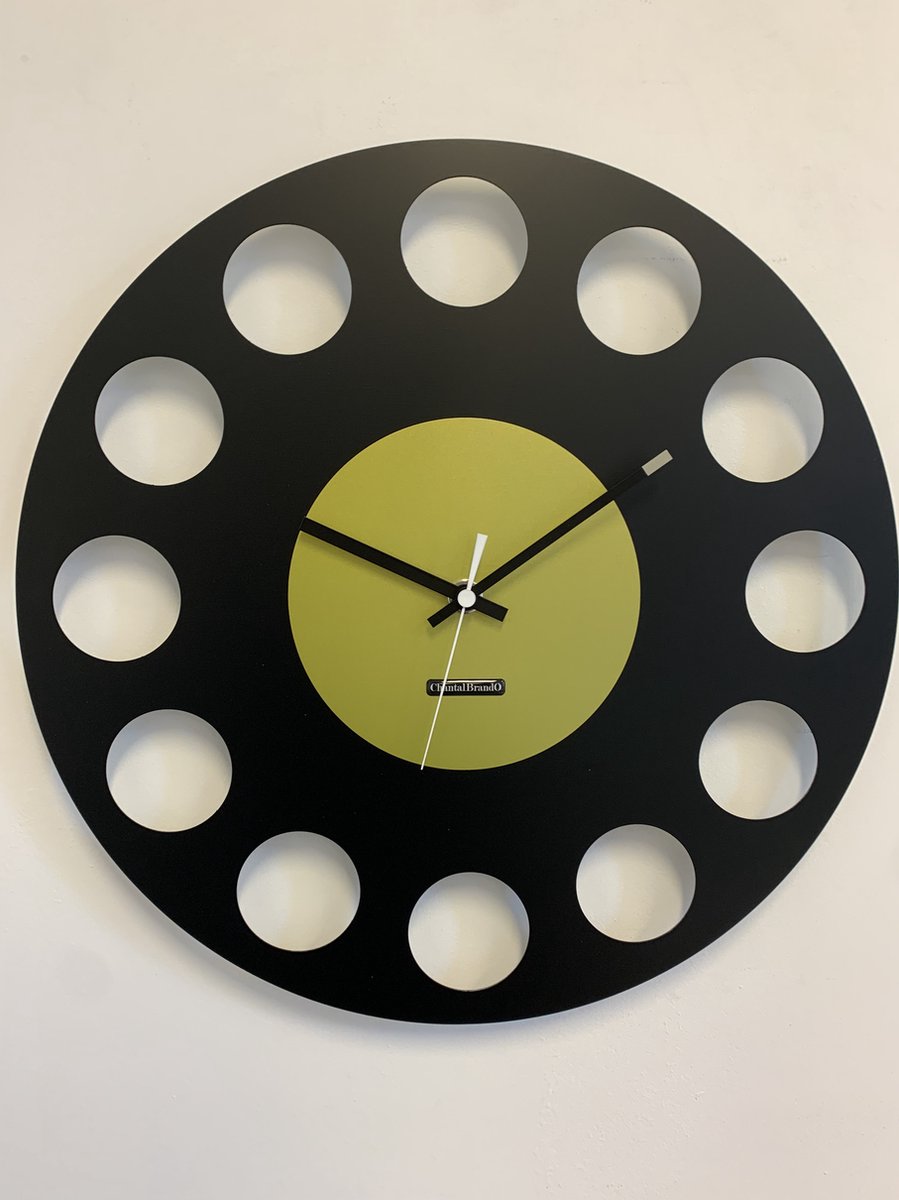 ChantalBrandO Wandklok MARAVAL Black & GREEN XL Modern Design