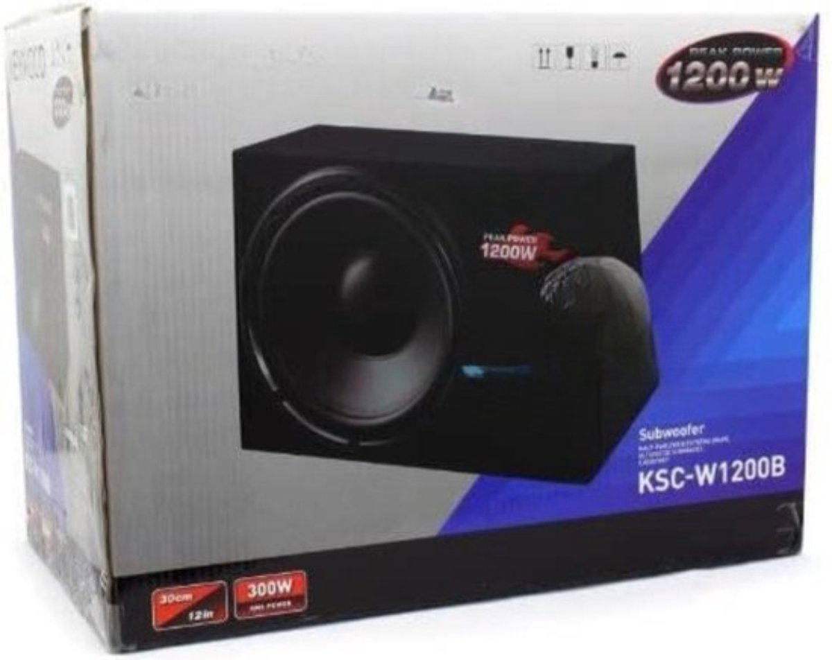 Luxe Subwoofer – Voor Auto – Met Versterker – Autosubwoofer – Compact Design – Helder & Krachtig Geluid – Diepe Bas – Zwart – foto 3