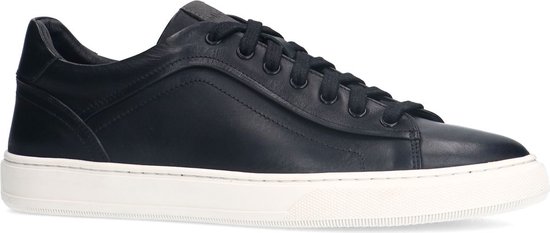 Manfield - Homme - Baskets en cuir noir - Taille 40