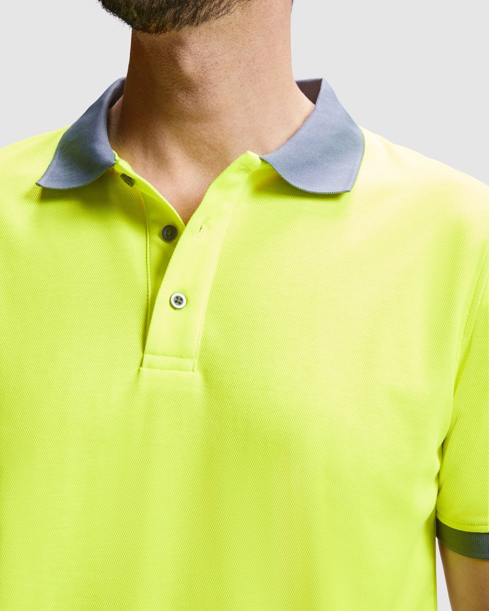 Roly Poloshirt Atrio Shortsleeve RY9318 - Lead 23/Fluor Yellow 221 - XXL