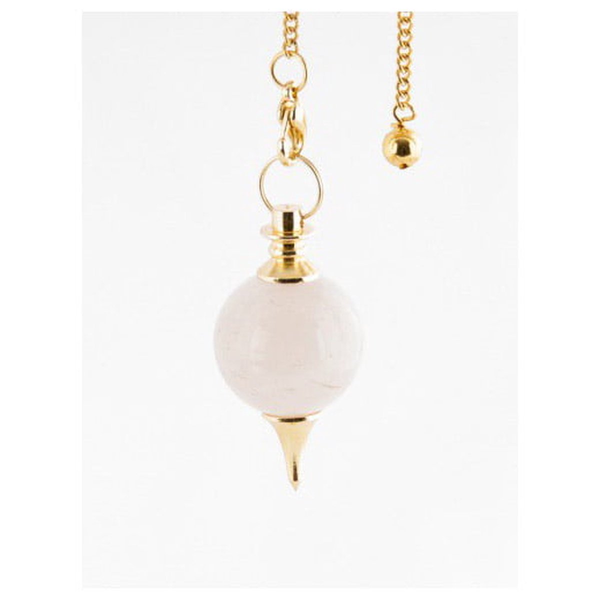 Rozenkwarts bal pendel met ketting