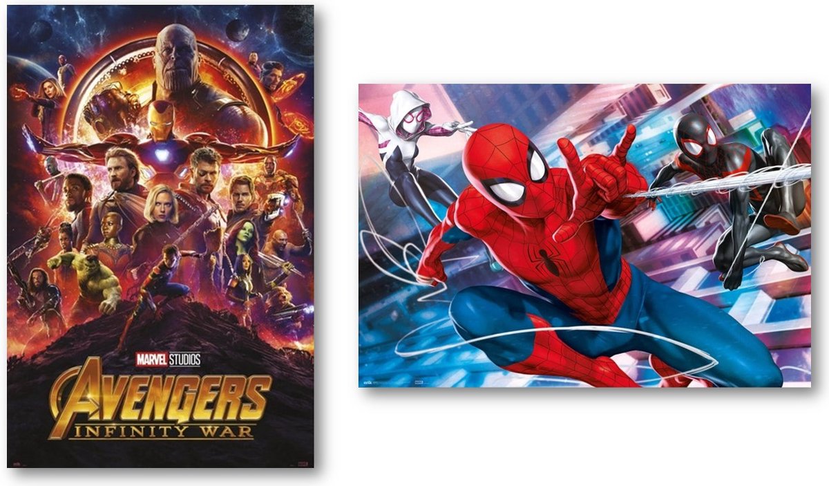 Posterpoint Spiderman en Avengers poster set - Duo set - Formaat 61 x 91.5 cm multi