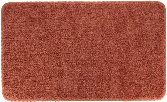 Foto: Tendance badmat aquarius microfiber hoogpolig roestbruin 45 x75 cm absorberend badkamer antislip
