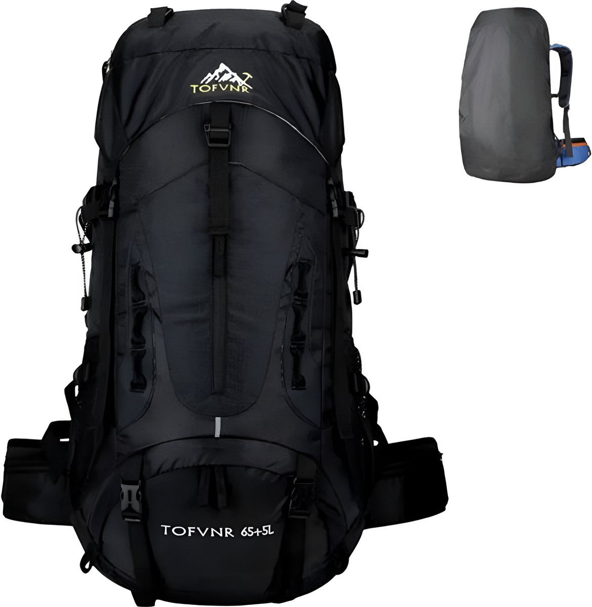 Avoir Avoir®- Backpacks-Grote Lichtgewicht Nylon Hiking Rugzak-70L -Backpack- Waterdicht - Duurzaam - Verstelbare Schouderbanden - Ademend - Voor Outdoor Avonturen-Zwart