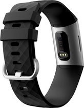 YONO Bandje geschikt voor Fitbit Charge 4/3 – Siliconen – Zwart – Small