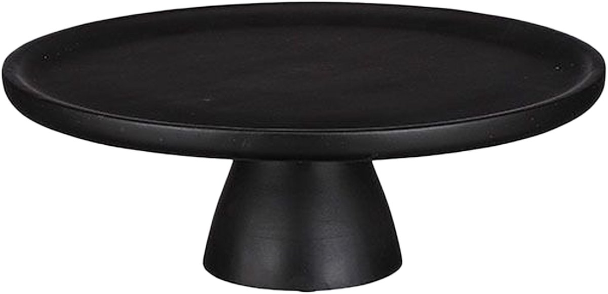 Mica Decorations Tallo Taartplateau/standaard - mango hout - zwart - 10 x 30 cm - met voet