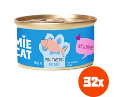 Tommie the Cat - kattenvoer natvoer - zijdezachte mousse vis - hoog in eiwit/sterilized - voordeel verpakking - 32 stuks - zonder suiker en graanvrij