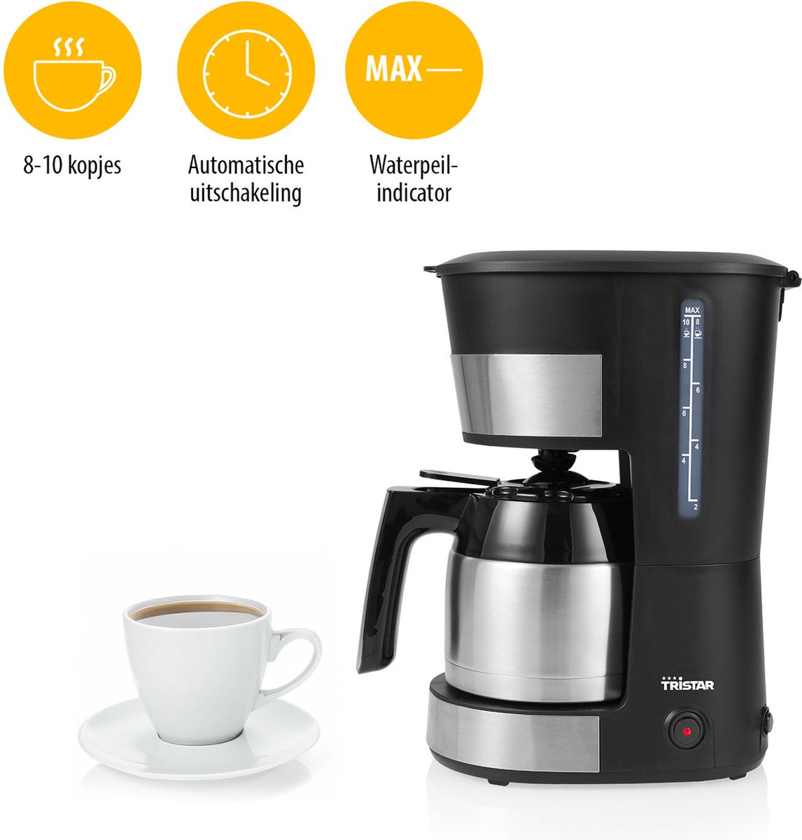 Tristar Koffiezetapparaat filterkoffie 900W - CM-1283 - 1 L, 10 koppen - Camping geschikt - Thermoskan - WK thumbnail 6