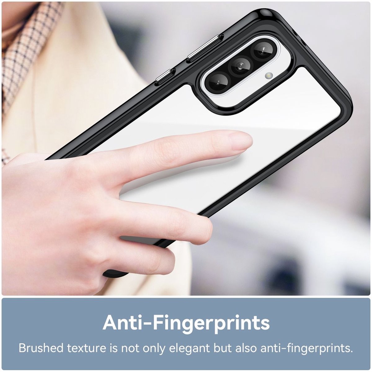 Mobigear Hoesje geschikt voor Samsung Galaxy A56 Telefoonhoesje Hardcase | Mobigear Crystal Backcover | Galaxy A56 Case | Back Cover - Zwart