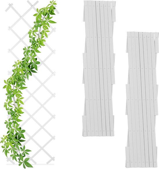 Foto: Dailysupplies klimrek planten plantensteunen voor klimplanten wandrek voor buiten nature 60x180cm wit