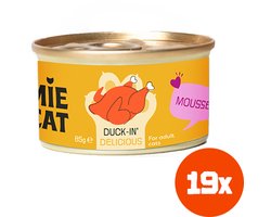 Tommie the Cat - kattenvoer natvoer - zijdezachte mousse eend - voordeel verpakking - 19 stuks - zonder suiker en graanvrij