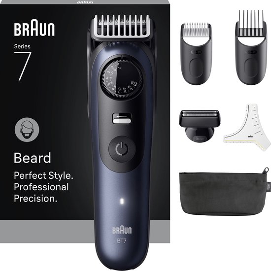 Braun Baardtrimmer Series 7 BT7520 + 6 Tools - ProBlade - 40 Lengtes - Blauw