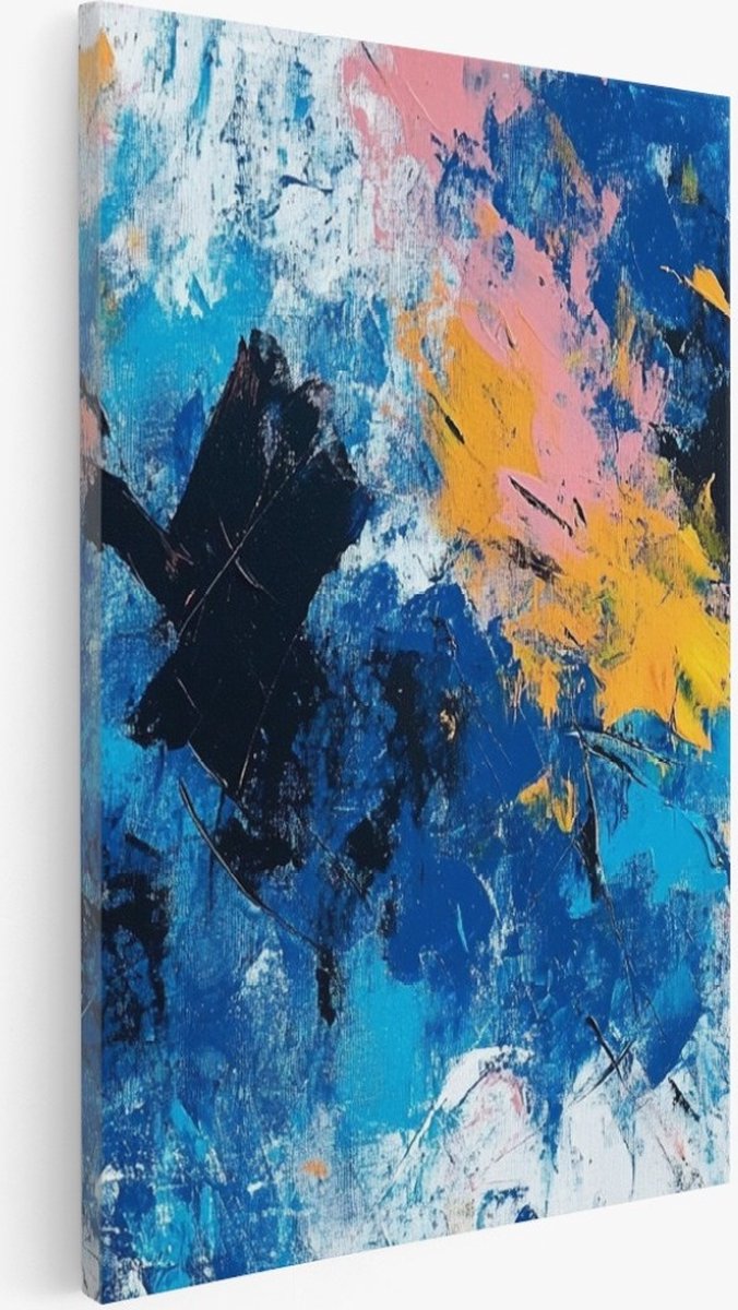 Saammp Canvas Schilderij - Kleurrijke verfspetters - Abstract - 100x150 - Foto op canvas - Wanddecoratie - Muurdecoratie Woonkamer - Slaapkamer decoratie - Canvas Print Multicolor