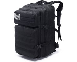 Tactische Rugzak 45 L - Zwart - Militaire Rugzak - Outdoor - Survival - Kamperen - School - Werk