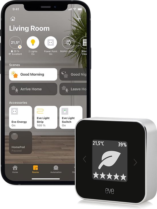 "Luchtkwaliteitsmeter: meet VOS, temperatuur en luchtvochtigheid - Bluetooth Thread"