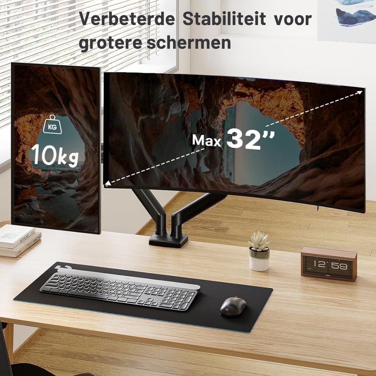 Truskore Dubbele Monitorarm 13-32 inch thumbnail 4