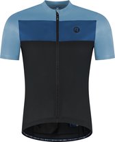 Rogelli Core Block Fietsshirt Heren - Korte Mouwen - Wielrenshirt - Zwart/Blauw - Maat L
