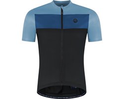 Rogelli Core Block Fietsshirt Heren - Korte Mouwen - Wielrenshirt - Zwart/Blauw - Maat L