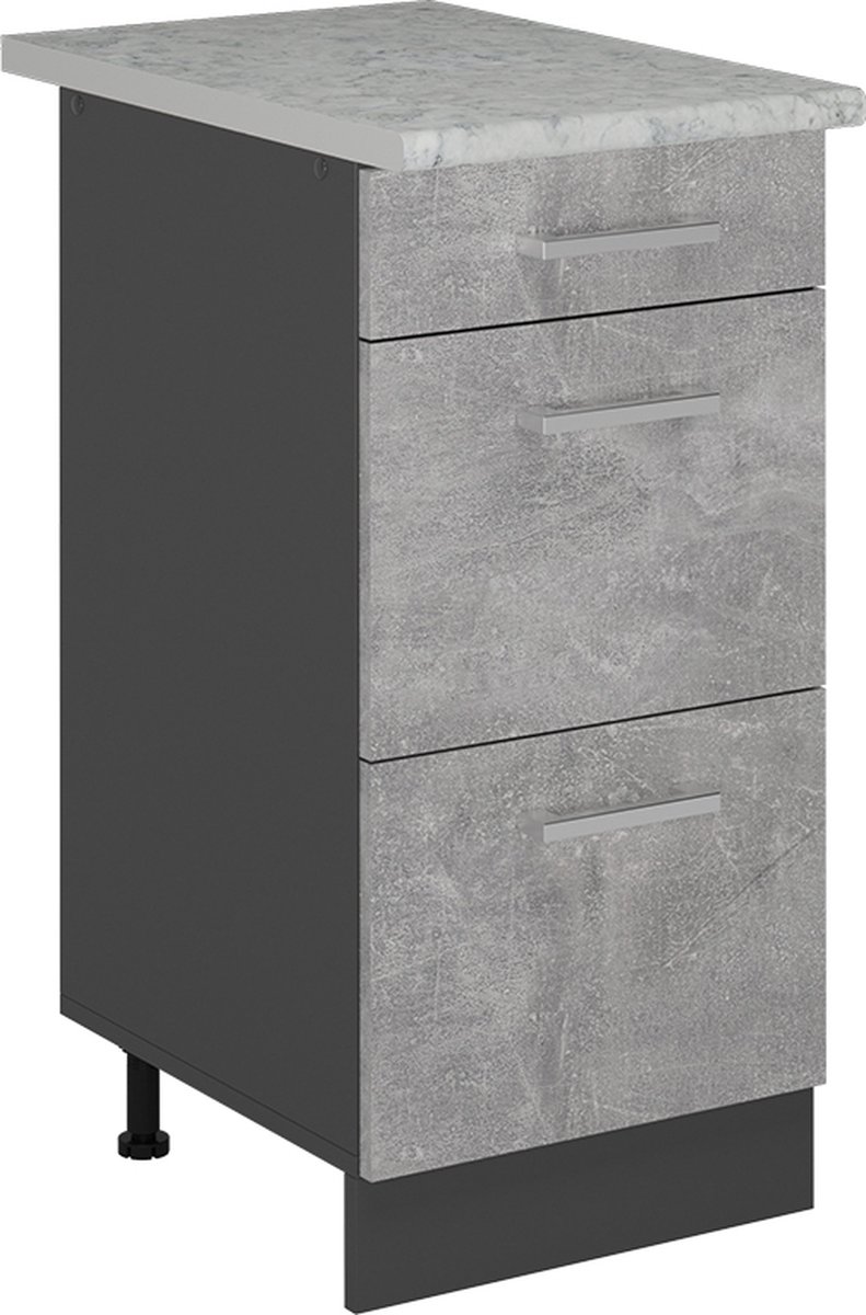 Vicco R-Line Keukenonderkast – 40 cm met laden, AP marmer Beton
