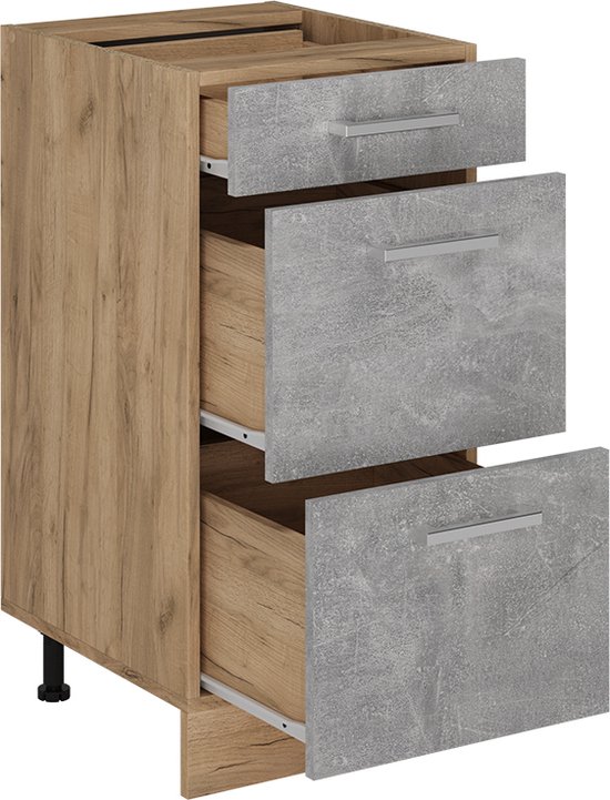 Vicco Küchenunterschrank R-Line 40 cm Schwarz HG/Anthrazit