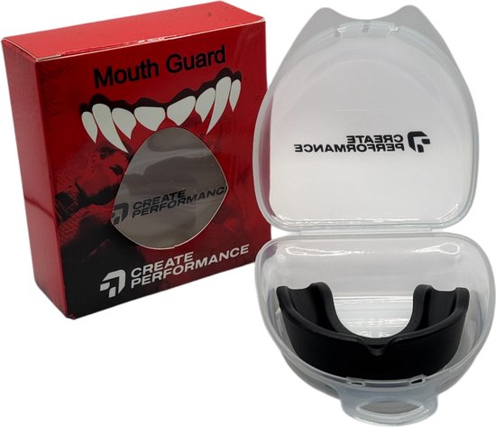 CREATE PERFORMANCE - Gebitsbeschermer Vechtsport - Bitje - Boksen - Kickboksen - Hockey Bitje - Zwart - Inclusief opbergdoos