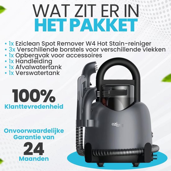 Eziclean® Spot Remover W4 HOT Vlekkenreiniger - Tapijtreiniger stofzuiger - Stoomreiniger