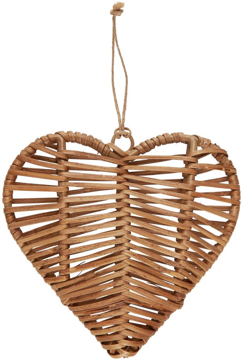 Ib laursen - Rotan Hart - hanger - 13x12x3 cm