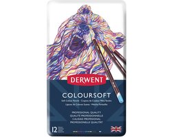 Derwent Coloursoft Potloden in blik 12 stuks