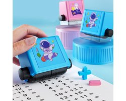 Rekenstempel roller - Stempelset Kinderen - Optellen en Aftrekken - 2 Stukjes Wiskunde Rolstempels - Rekenspelletjes groep 3, groep 4 en 5 - Ik Leer Rekenen - Denkspel